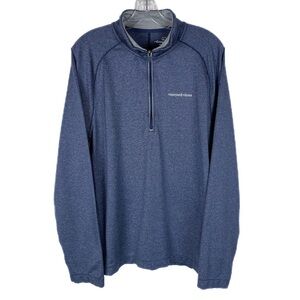 Vineyard Vines Performance 1/4 Zip Pullover Mens Large Blue Long Sleeve Top